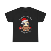 Load image into Gallery viewer, Sloth Zen - Candy Cane, Mental Health, Positive Unisex Heavy Cotton Tee