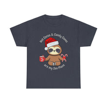 Load image into Gallery viewer, Sloth Zen - Candy Cane, Mental Health, Positive Unisex Heavy Cotton Tee