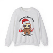 Load image into Gallery viewer, Sloth Christmas Zen Candy Cane, Mental Health, Positive, Unisex Heavy Blend™ Crewneck Sweatshirt
