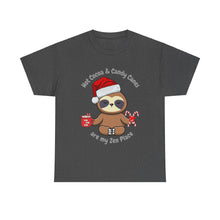 Load image into Gallery viewer, Sloth Zen - Candy Cane, Mental Health, Positive Unisex Heavy Cotton Tee