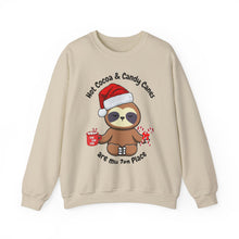 Load image into Gallery viewer, Sloth Christmas Zen Candy Cane, Mental Health, Positive, Unisex Heavy Blend™ Crewneck Sweatshirt