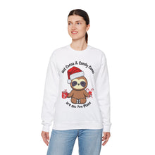 Load image into Gallery viewer, Sloth Christmas Zen Candy Cane, Mental Health, Positive, Unisex Heavy Blend™ Crewneck Sweatshirt