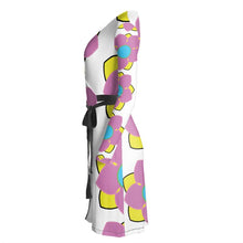 Load image into Gallery viewer, Pretty pink & yellow go together wrap dress