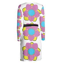 Load image into Gallery viewer, Pretty pink & yellow go together wrap dress