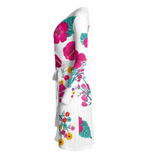 Load image into Gallery viewer, Tropical Burgundy Delight Wrap Dress