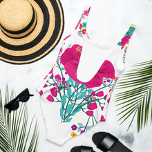 Load image into Gallery viewer, Tropical Burgundy Delight One-Piece Swimsuit