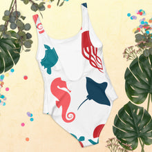 Load image into Gallery viewer, Sea Creatures Delight Rd-DB-PK-LB One-Piece Swimsuit
