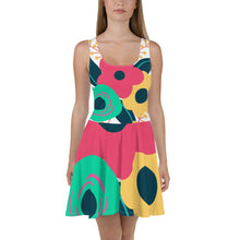 Load image into Gallery viewer, Tri-fold flower Skater Dress
