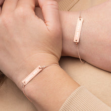 Load image into Gallery viewer, I AM TAKEN - Engraved Silver Bar Chain Bracelet
