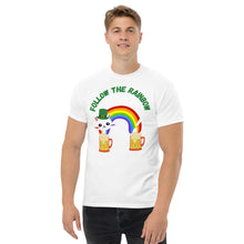 Load image into Gallery viewer, Follow the Rainbow!!! St Patrick Day Men's heavyweight tee