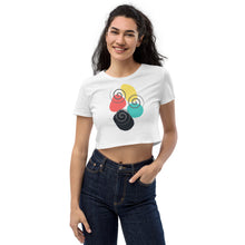 Load image into Gallery viewer, Spirals of Wind Pastels Organic Crop Top
