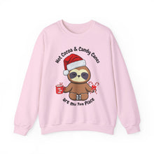 Load image into Gallery viewer, Sloth Christmas Zen Candy Cane, Mental Health, Positive, Unisex Heavy Blend™ Crewneck Sweatshirt
