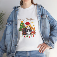 Load image into Gallery viewer, Kittens in Christmas, animal lovers, christmas, Unisex Heavy Cotton Tee
