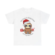 Load image into Gallery viewer, Sloth Zen - Candy Cane, Mental Health, Positive Unisex Heavy Cotton Tee
