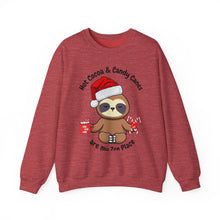 Load image into Gallery viewer, Sloth Christmas Zen Candy Cane, Mental Health, Positive, Unisex Heavy Blend™ Crewneck Sweatshirt
