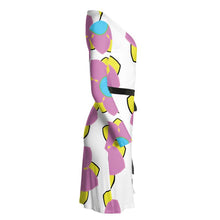 Load image into Gallery viewer, Pretty pink &amp; yellow go together wrap dress
