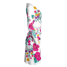 Load image into Gallery viewer, Tropical Burgundy Delight Wrap Dress
