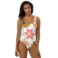 Load image into Gallery viewer, 2022 Springing5 Blues on Pink Background 2 One-Piece Swimsuit
