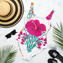 Load image into Gallery viewer, Tropical Burgundy Delight One-Piece Swimsuit

