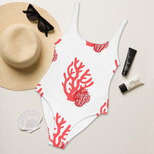 Load image into Gallery viewer, Coral on Coral Cr-Red One-Piece Swimsuit
