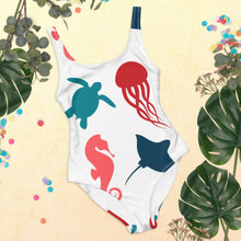 Load image into Gallery viewer, Sea Creatures Delight Rd-DB-PK-LB One-Piece Swimsuit
