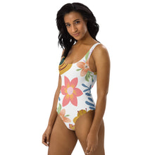 Load image into Gallery viewer, 2022 Springing5 Blues on Pink Background 2 One-Piece Swimsuit
