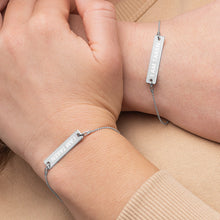 Load image into Gallery viewer, I AM TAKEN - Engraved Silver Bar Chain Bracelet
