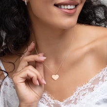 Load image into Gallery viewer, Love Engraved Silver Heart Necklace
