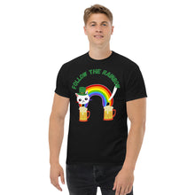 Load image into Gallery viewer, Follow the Rainbow!!! St Patrick Day Men's heavyweight tee
