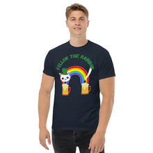 Load image into Gallery viewer, Follow the Rainbow!!! St Patrick Day Men's heavyweight tee
