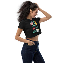 Load image into Gallery viewer, Sun, Waves, Sand, Life's Good Beach Organic Crop Top, short T-shirt, Summer, gym
