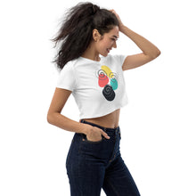 Load image into Gallery viewer, Spirals of Wind Pastels Organic Crop Top
