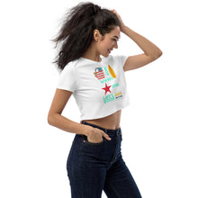 Load image into Gallery viewer, Sun, Waves, Sand, Life's Good Beach Organic Crop Top, short T-shirt, Summer, gym
