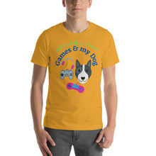 Load image into Gallery viewer, All I need is Video Games and my Dog Short-Sleeve Unisex T-Shirt
